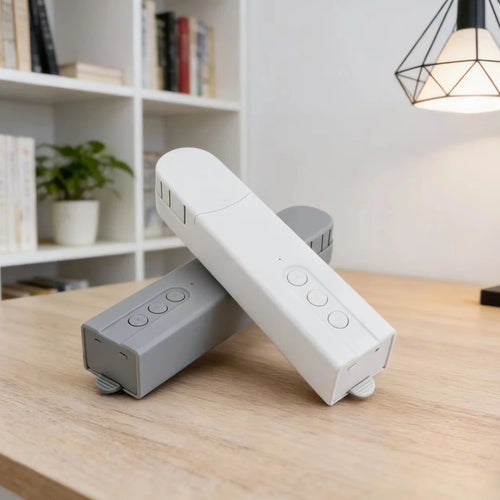 Latch Blind Motor mounted beside a roller blind